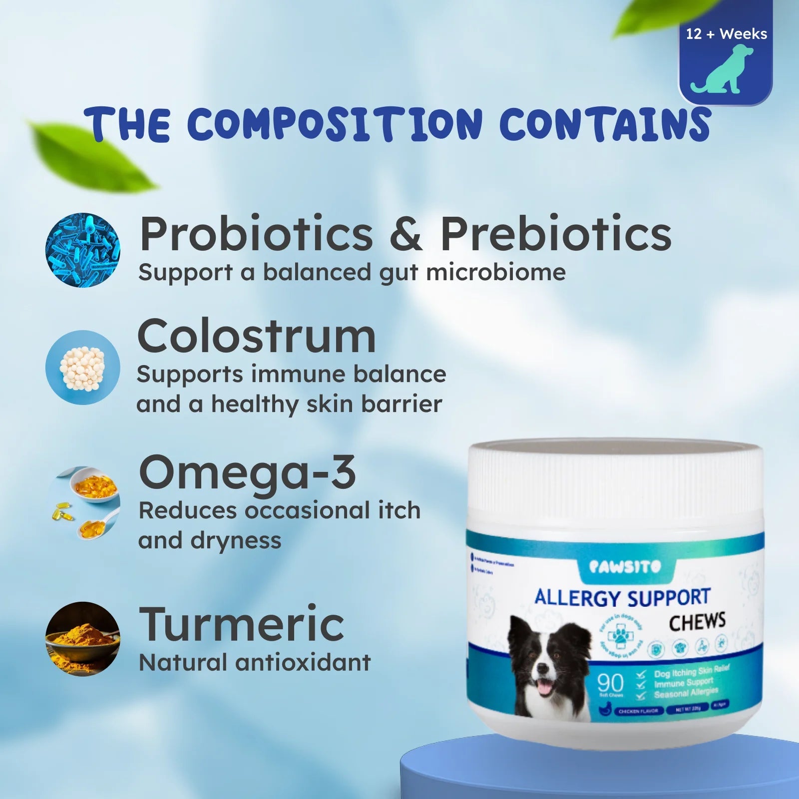 Allergy support for dogs and cats immune support formula
