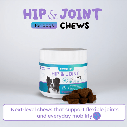 Hip and joint support for dogs and cats supplement bottle