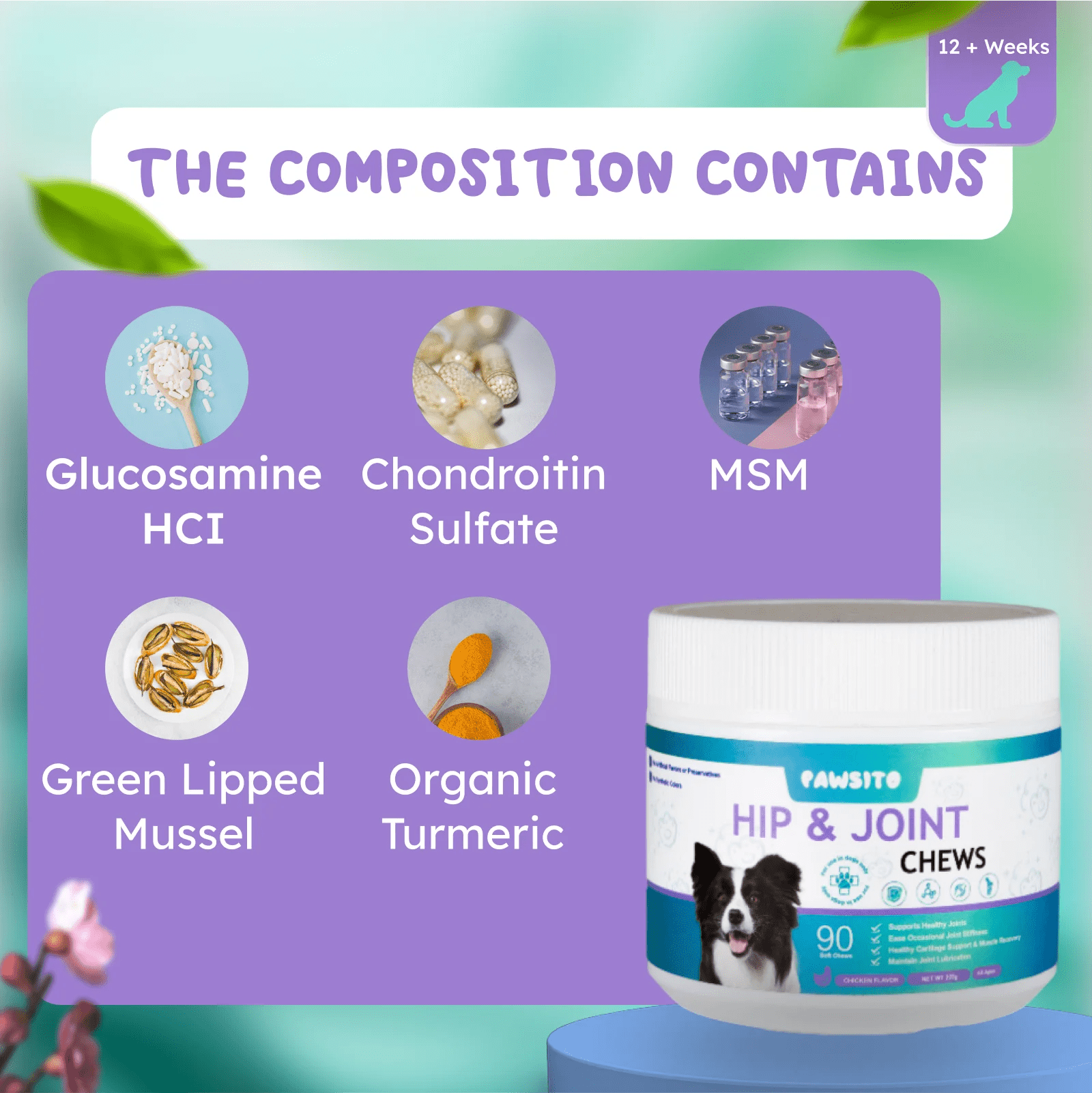 Hip and joint support for dogs and cats joint wellness formula
